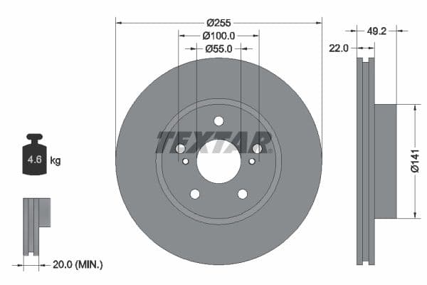Disc frana TEXTAR PRO 92179503
