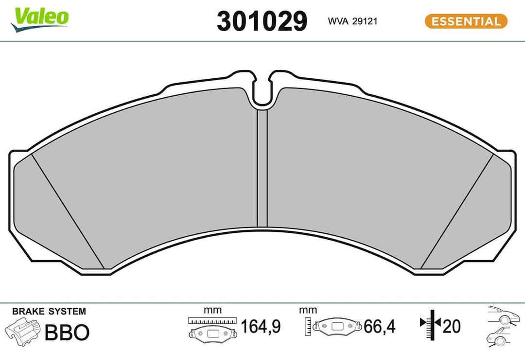 set placute frana,frana disc VALEO ESSENTIAL 301029