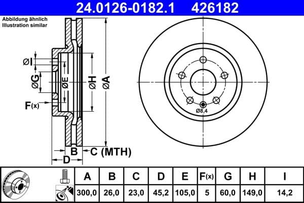 Disc frana ATE 24.0126-0182.1