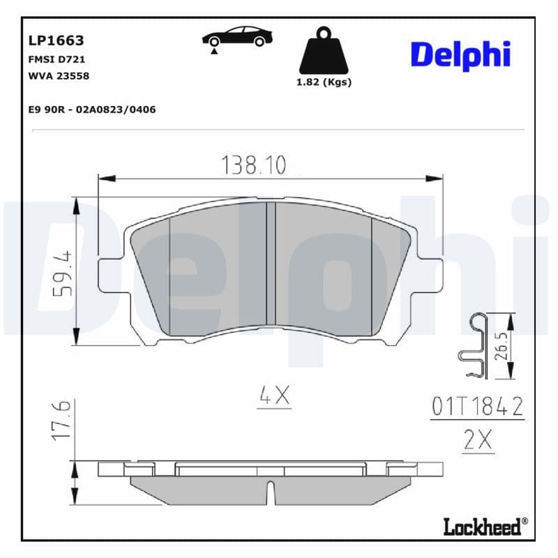 set placute frana,frana disc DELPHI LP1663