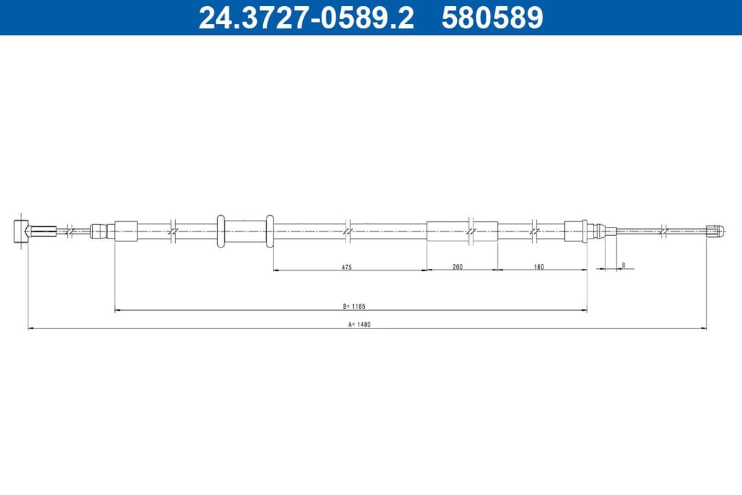 Cablu, frana de parcare ATE 24.3727-0589.2