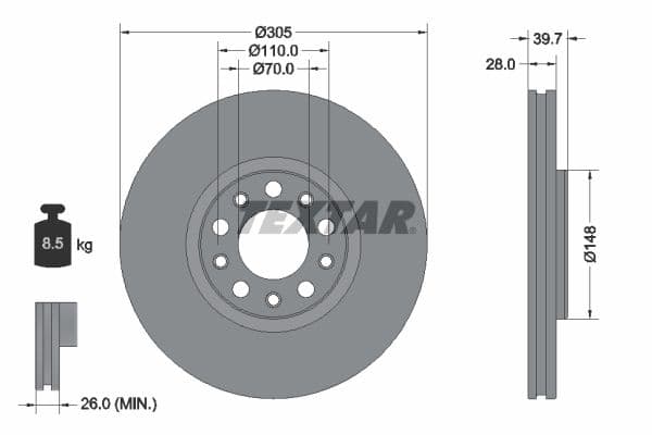 Disc frana TEXTAR PRO 92293903