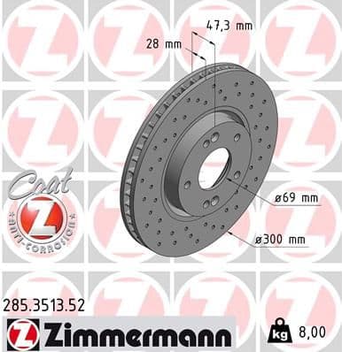 Disc frana ZIMMERMANN SPORT Z 285.3513.52