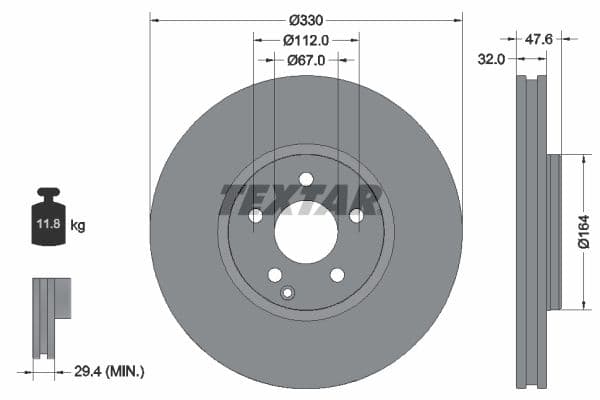 Disc frana TEXTAR PRO+ 92198805
