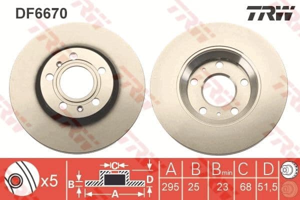 Disc frana TRW DF6670