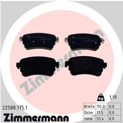 set placute frana,frana disc ZIMMERMANN 22588.175.1