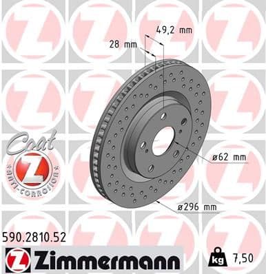 Disc frana ZIMMERMANN 590.2810.52