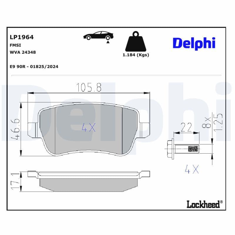 set placute frana,frana disc DELPHI LP1964