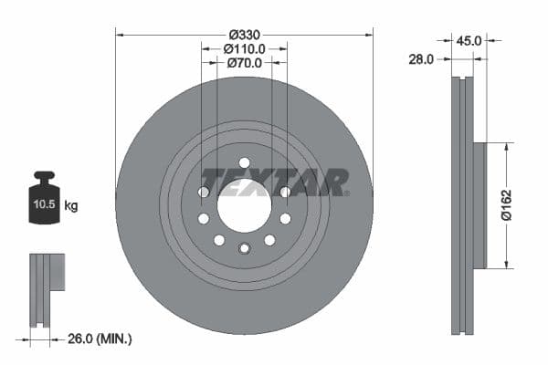 Disc frana TEXTAR PRO 92315903