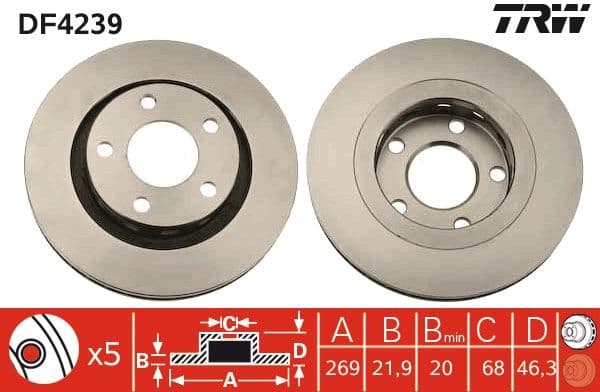 Disc frana TRW DF4239