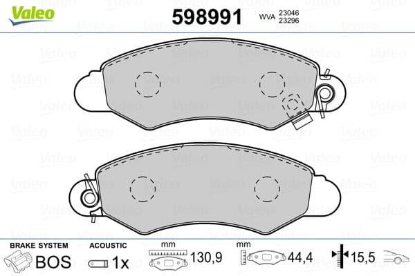 set placute frana,frana disc VALEO 598991