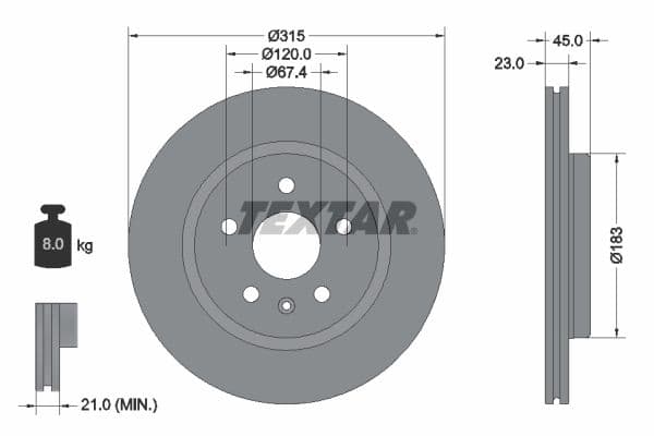 Disc frana TEXTAR PRO 92315803