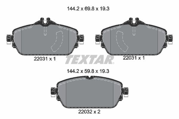 set placute frana,frana disc TEXTAR Q+ 2203101