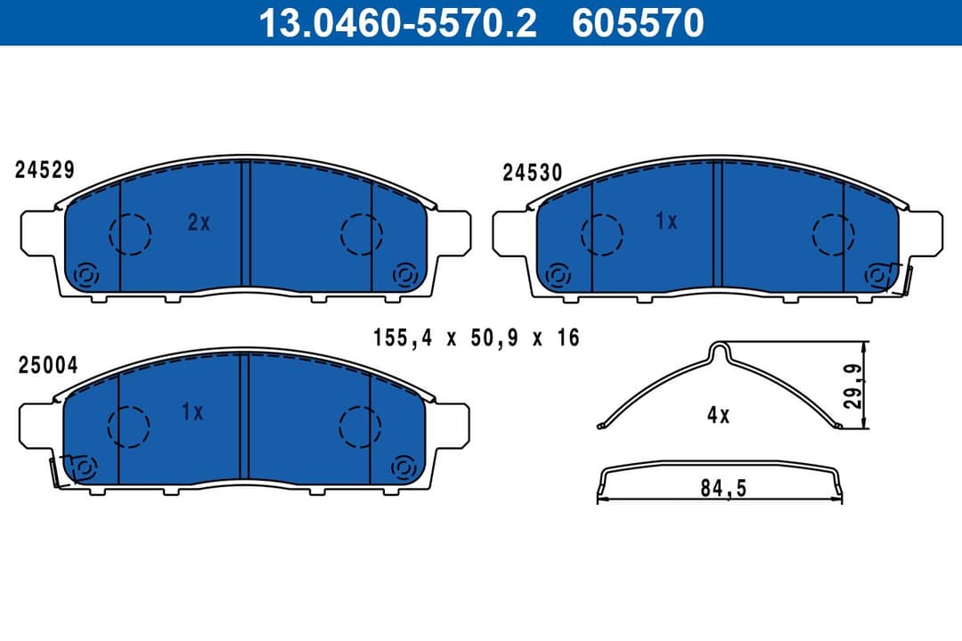 set placute frana,frana disc ATE 13.0460-5570.2
