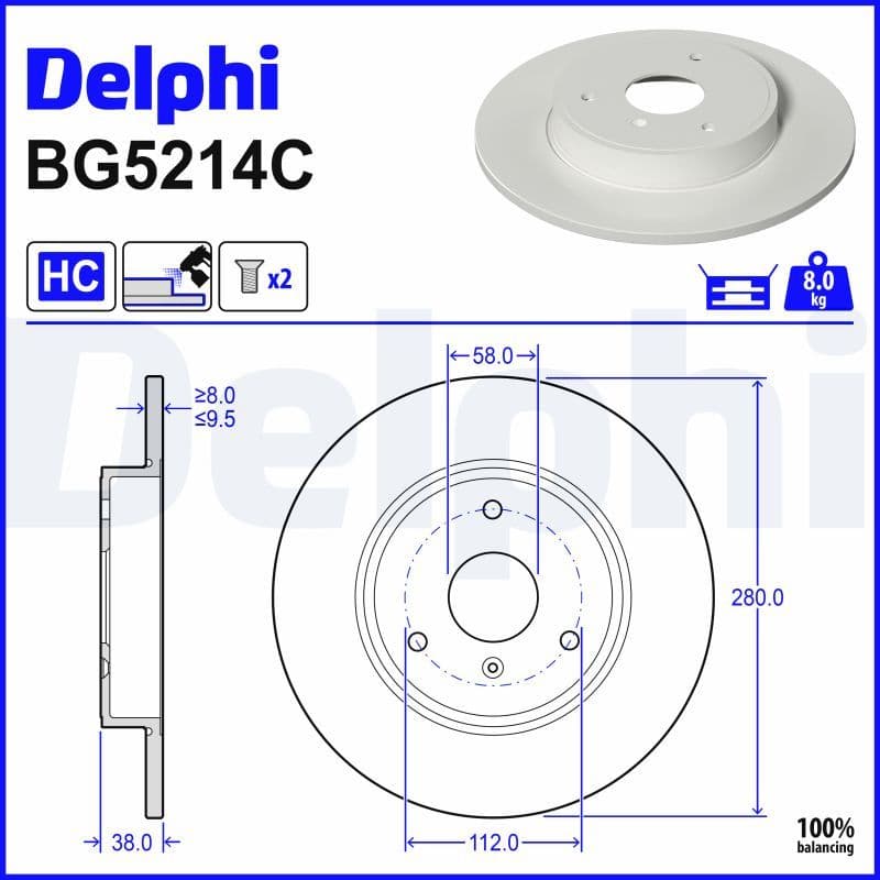 Disc frana DELPHI BG5214C