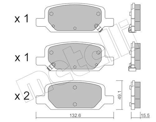 set placute frana,frana disc METELLI 22-1278-0