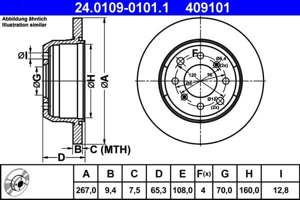 Disc frana ATE 24.0109-0101.1