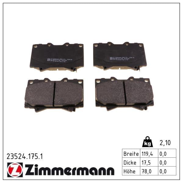 set placute frana,frana disc ZIMMERMANN 23524.175.1