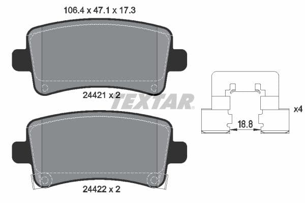 set placute frana,frana disc TEXTAR Q+ 2442101