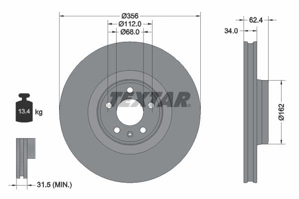 Disc frana TEXTAR PRO+ 92293505