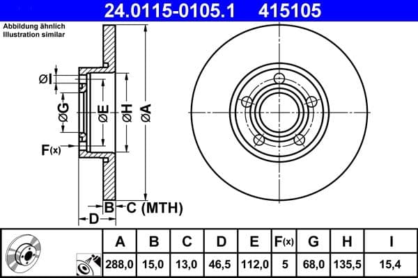 Disc frana ATE 24.0115-0105.1