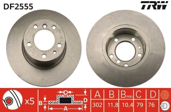 Disc frana TRW DF2555
