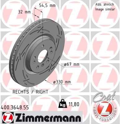 Disc frana ZIMMERMANN BLACK Z 400.3648.55