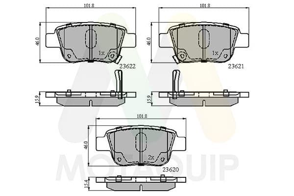 set placute frana,frana disc MOTAQUIP LVXL1137