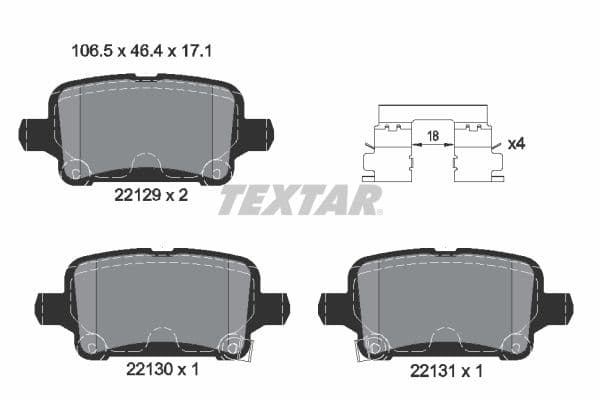set placute frana,frana disc TEXTAR Q+ 2212901