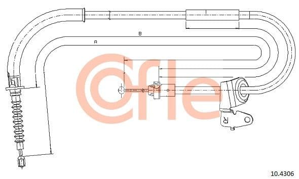 Cablu, frana de parcare COFLE 10.4306