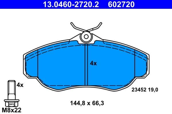 set placute frana,frana disc ATE 13.0460-2720.2