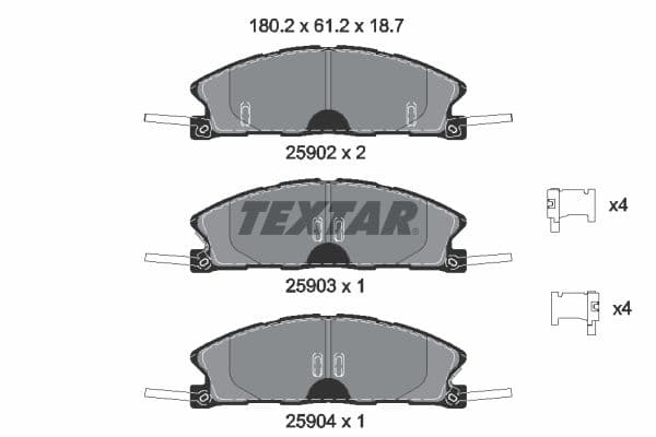 set placute frana,frana disc TEXTAR 2590201