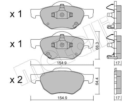 set placute frana,frana disc METELLI 22-0730-0