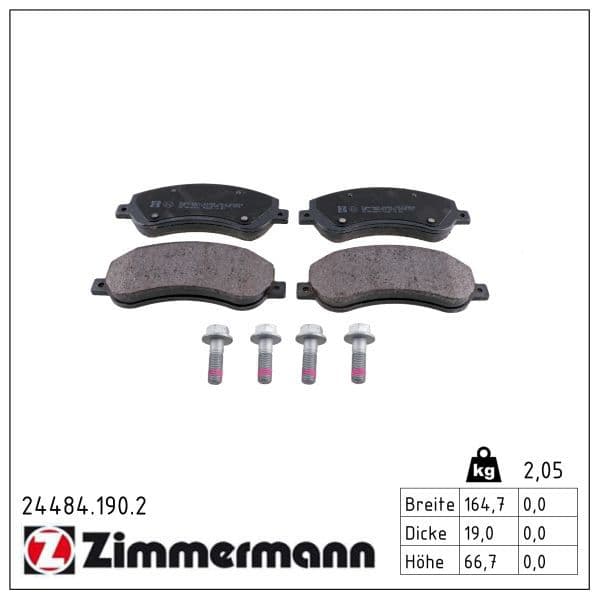 set placute frana,frana disc ZIMMERMANN 24484.190.2