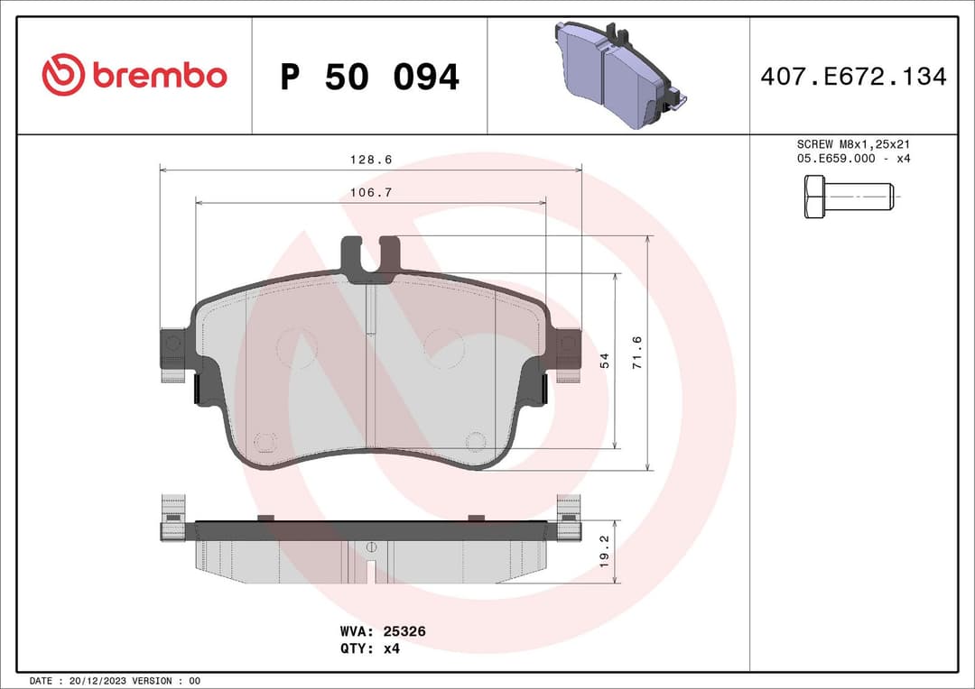 set placute frana,frana disc BREMBO PRIME LINE P 50 094