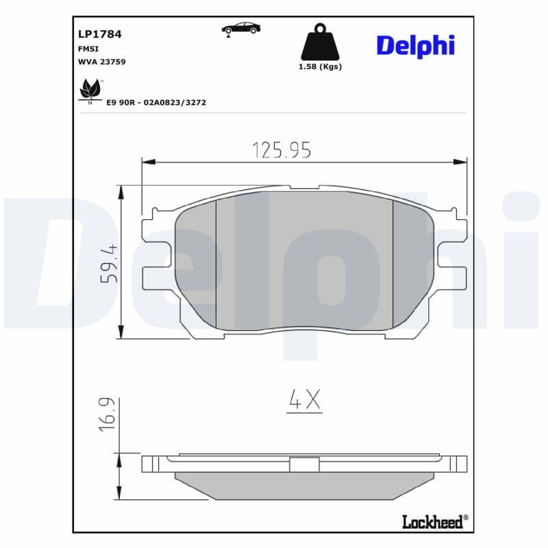 set placute frana,frana disc DELPHI LP1784
