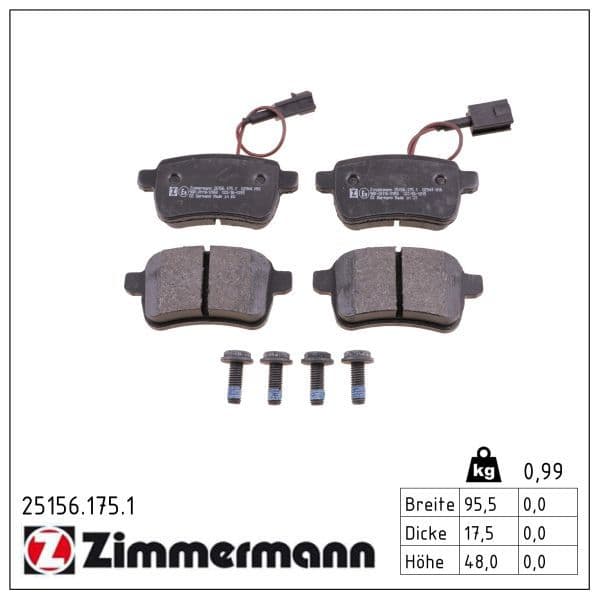 set placute frana,frana disc ZIMMERMANN 25156.175.1