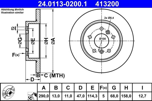 Disc frana ATE 24.0113-0200.1