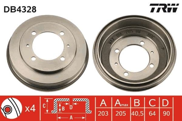 Tambur frana TRW DB4328