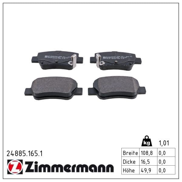 set placute frana,frana disc ZIMMERMANN 24885.165.1