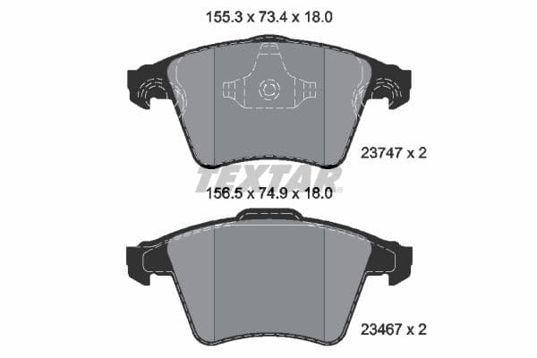set placute frana,frana disc TEXTAR 2374702