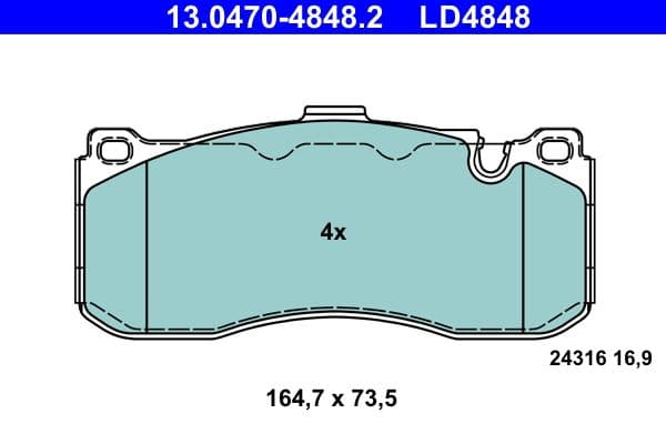 set placute frana,frana disc ATE Ceramic 13.0470-4848.2