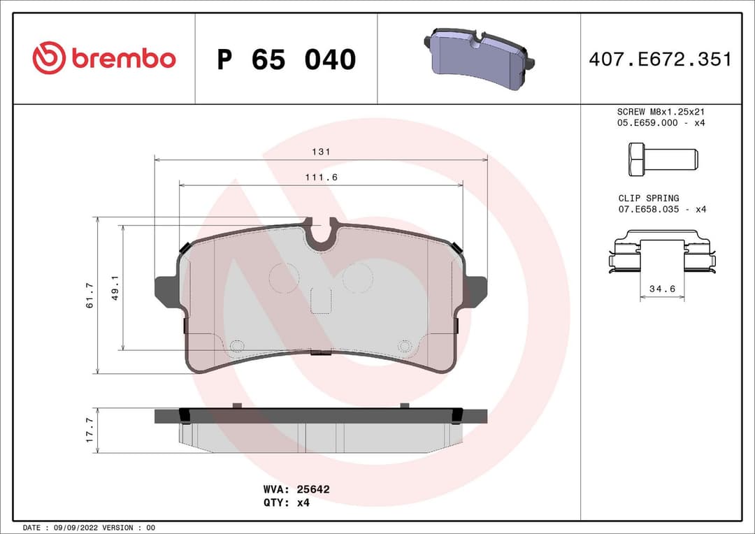 set placute frana,frana disc BREMBO PRIME LINE P 65 040