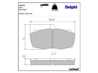 set placute frana,frana disc DELPHI LP413