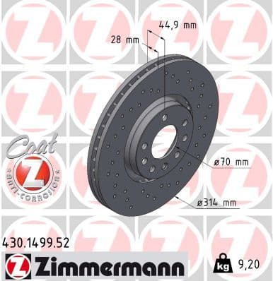 Disc frana ZIMMERMANN SPORT Z 430.1499.52