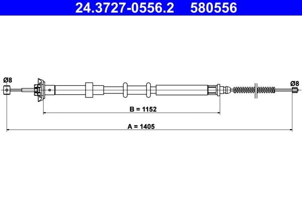 Cablu, frana de parcare ATE 24.3727-0556.2