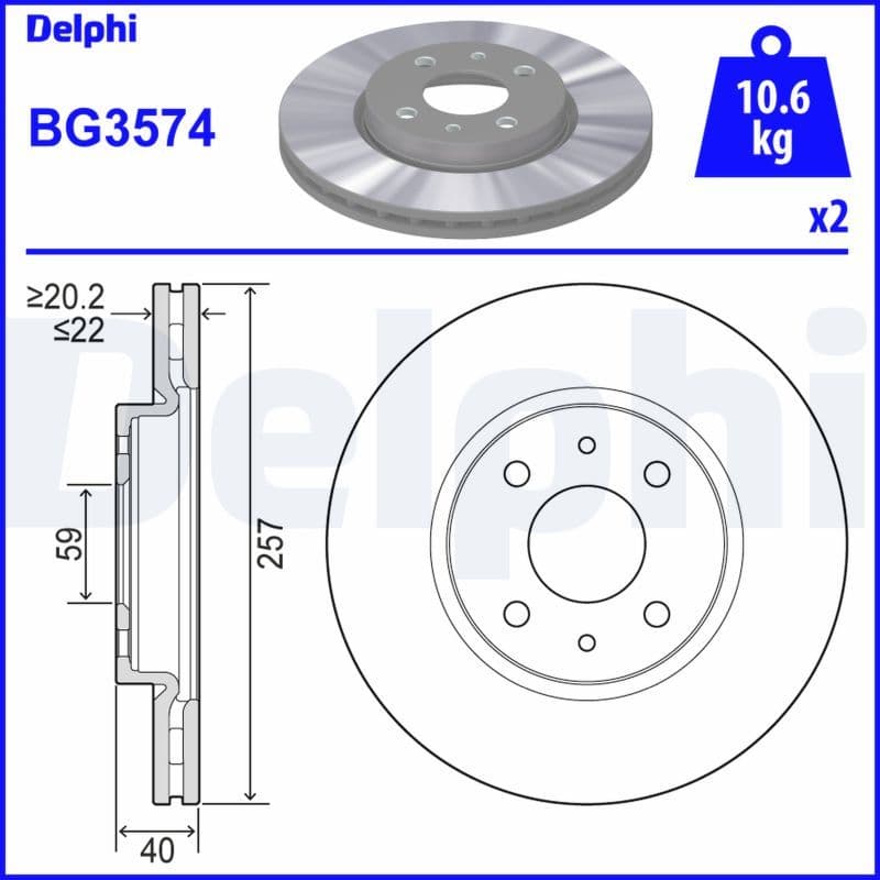 Disc frana DELPHI BG3574