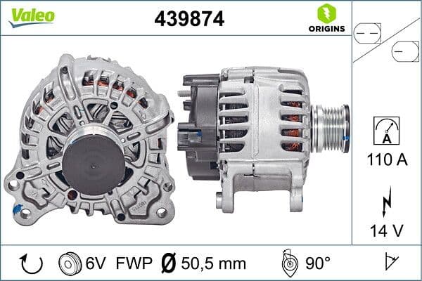 Generator / Alternator VALEO ORIGINS NEW OE TECHNOLOGY 439874