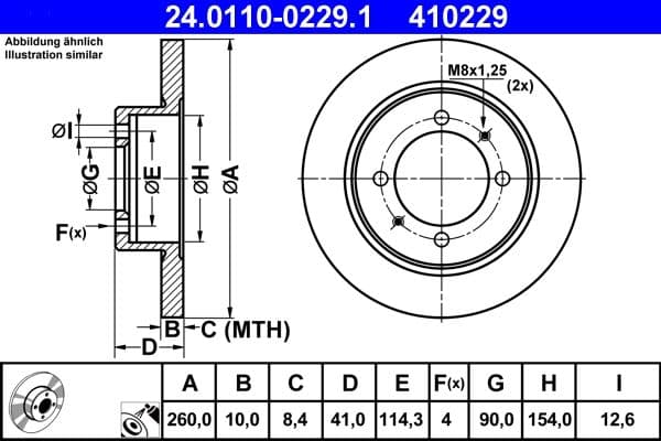 Disc frana ATE 24.0110-0229.1