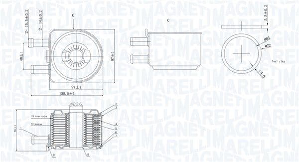 Radiator ulei, ulei motor MAGNETI MARELLI 350300005800